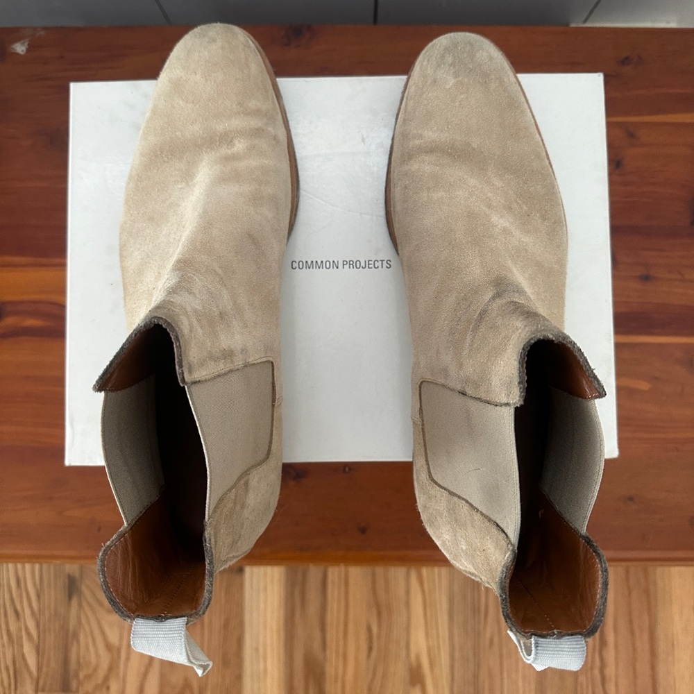 Common Projects Suede Chelsea Boots in Beige - Picture 4 of 7